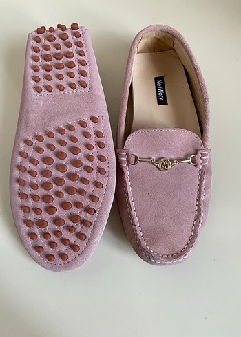 Network Pudra Süet Mokasen  Driving Shoes Loafer - Görsel 3