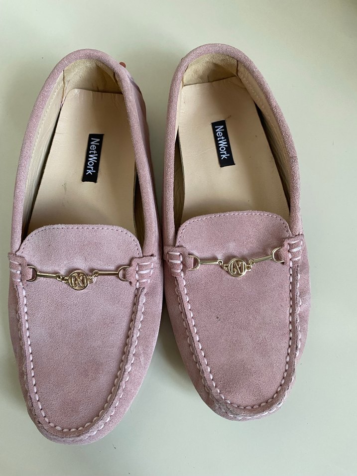 Network Pudra Süet Mokasen  Driving Shoes Loafer - Görsel 4