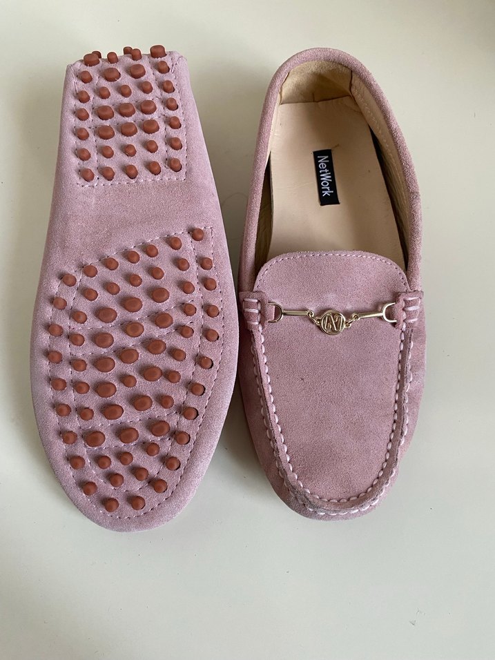 Network Pudra Süet Mokasen  Driving Shoes Loafer - Görsel 3