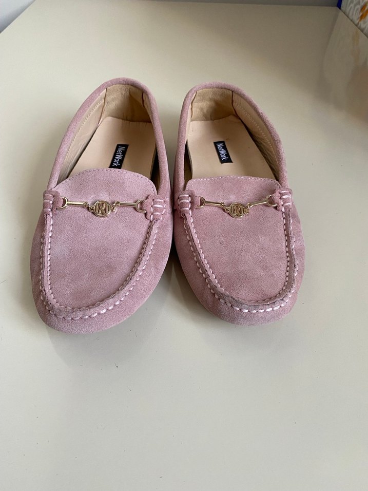 Network Pudra Süet Mokasen  Driving Shoes Loafer - Görsel 5