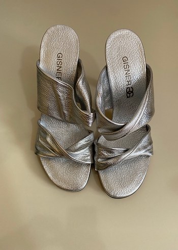 GISNER MARKA gümüş topuklu terlik - Görsel 4