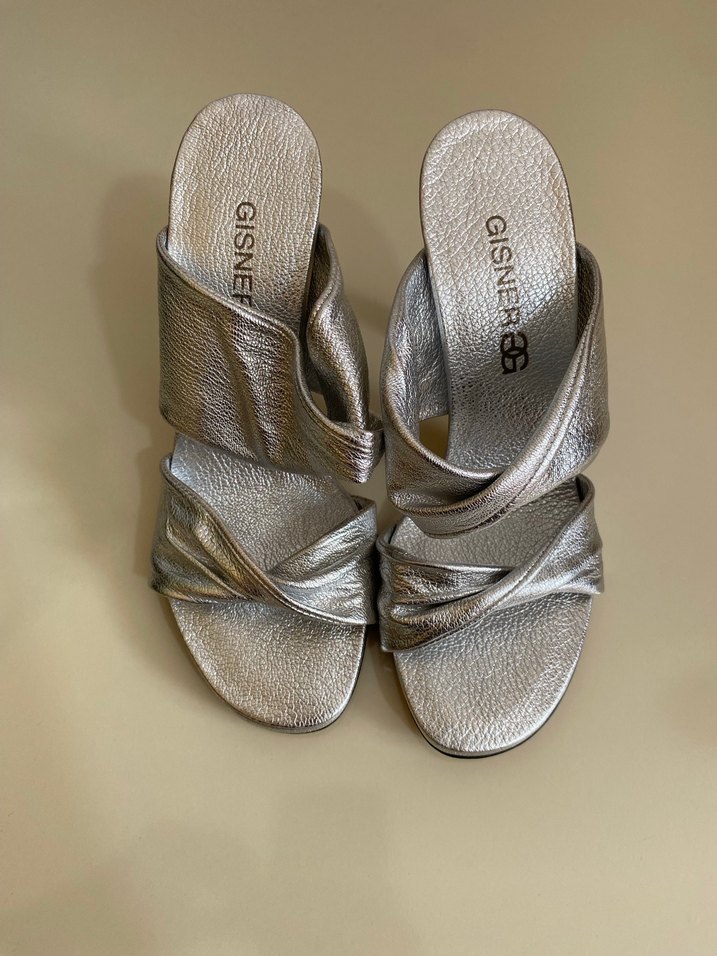 GISNER MARKA gümüş topuklu terlik - Görsel 4