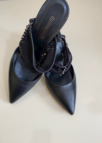 GİDNER marka siyah orijinal deri topuklu - Görsel 2