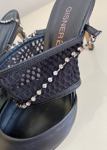 GİDNER marka siyah orijinal deri topuklu - Görsel 4