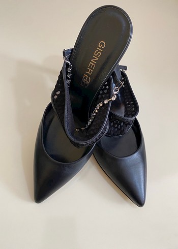 GİDNER marka siyah orijinal deri topuklu - Görsel 3