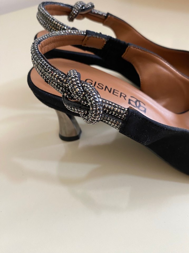 GISNER MARKA Siyah Süet Tokalı Stiletto Kadın Topuklu - Görsel 3