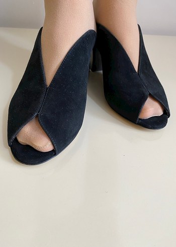 GISNER MARKA Süet Dolgu Topuklu Kadın Terlik - Görsel 7