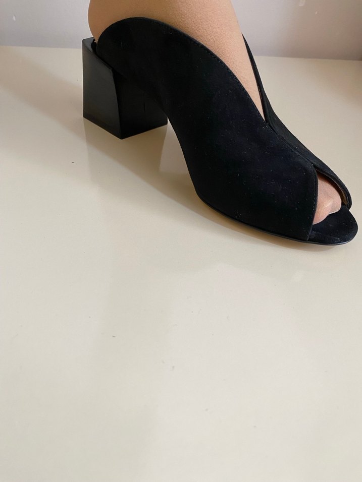 GISNER MARKA Süet Dolgu Topuklu Kadın Terlik - Görsel 5