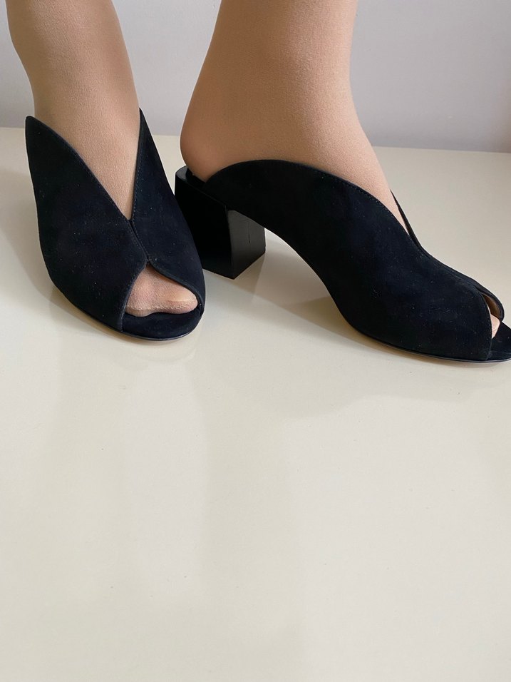 GISNER MARKA Süet Dolgu Topuklu Kadın Terlik - Görsel 3