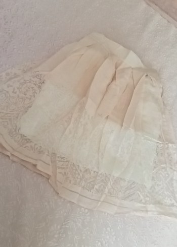 Beyaz Keten Vintage Kadın etek