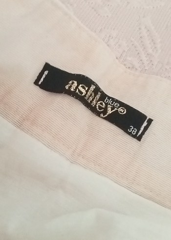 38 Beden beyaz Renk Beyaz Keten Vintage Kadın etek