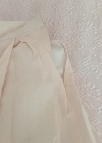 38 Beden Beyaz Keten Vintage Kadın etek