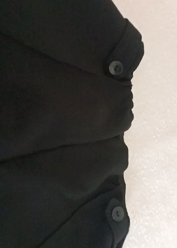 Diğer Düğmeli Siyah Kadın Kumaş Pantolon