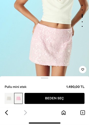 Pembe Dantel Detaylı Mini Etek