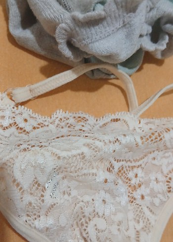 Beyaz Vintage Bohem Dantel Sütyen