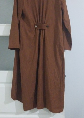 Dökümlü Kahverengi Uzun uzun tunik tarzı salaş - Görsel 2