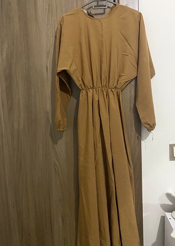 Bej Uzun Kollu Salaş Elbise - Görsel 2