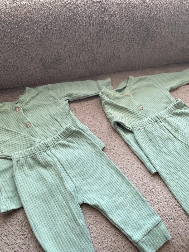 Düğmeli Yeşil Bebek Takımı - Görsel 2
