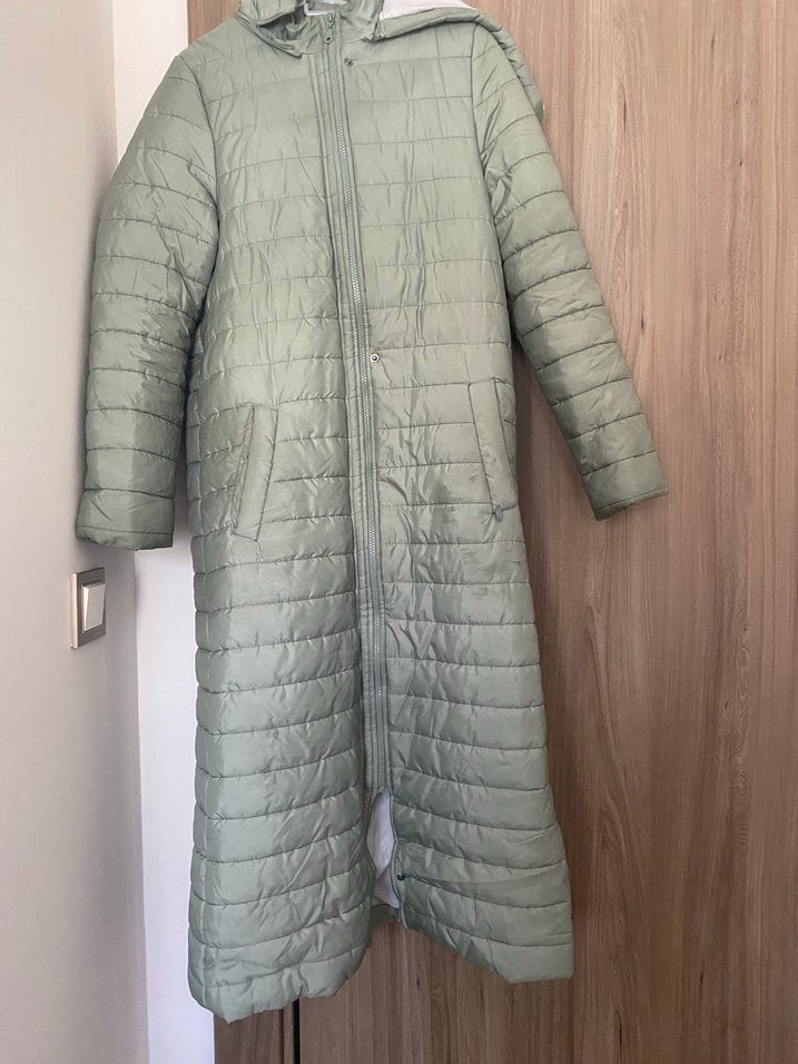 Fermuarlı Yeşil  Kadın Kışlık Mont - Görsel 4