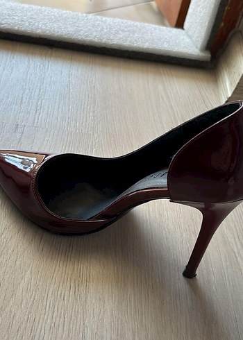 35 Beden Shoeberry Bordo Rugan Stiletto Topuklu Ayakkabı