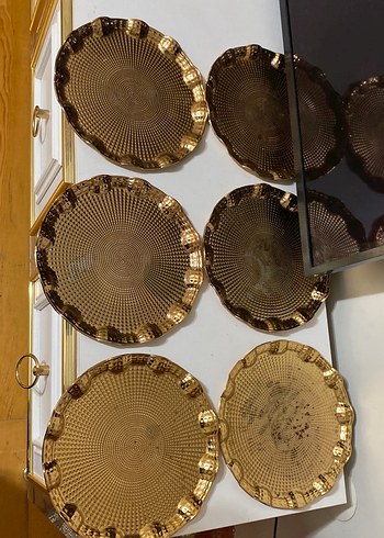 Gold Metal Kahve Sunum Tabağı - Görsel 2