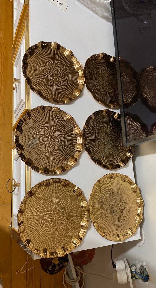 Gold Metal Kahve Sunum Tabağı - Görsel 2