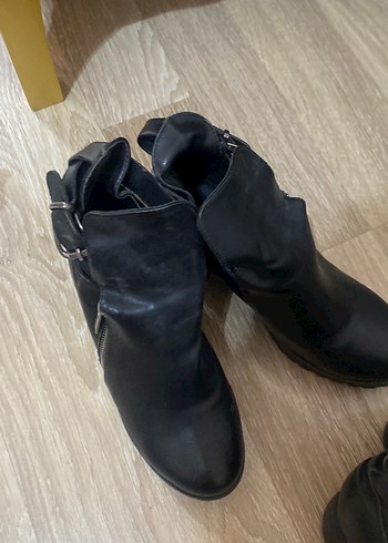 Siyah Deri Tokalı Biker Bot - Görsel 3