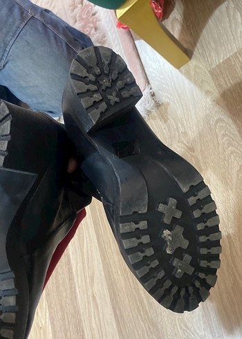 Siyah Deri Tokalı Biker Bot - Görsel 2