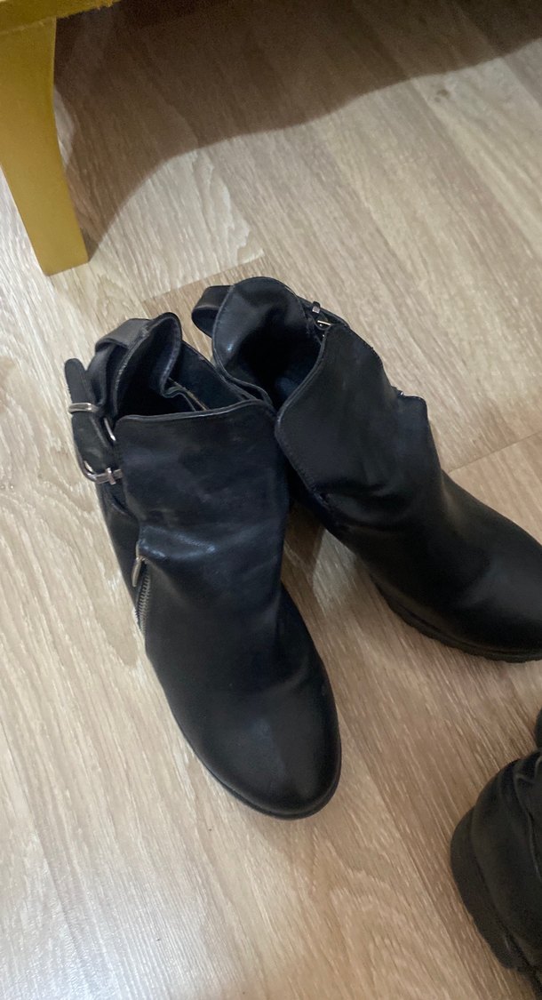 Siyah Deri Tokalı Biker Bot - Görsel 3