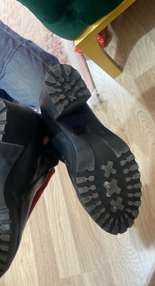 Siyah Deri Tokalı Biker Bot - Görsel 2