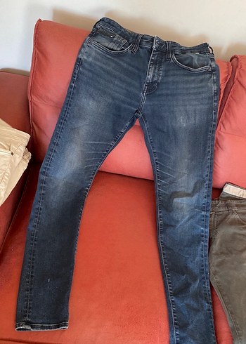 Koyu Mavi Erkek Dar Kesim Kot Pantolon - Görsel 3