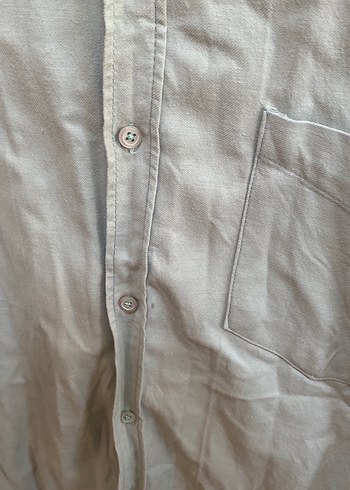 Gri Erkek Keten Uzun Kollu Gömlek - Görsel 3