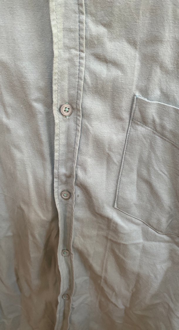 Gri Erkek Keten Uzun Kollu Gömlek - Görsel 3