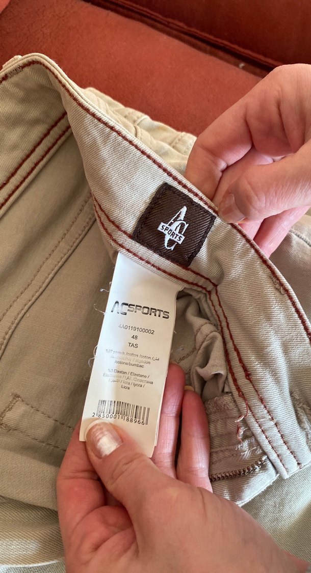 Bej Erkek Keten Pantolon - Görsel 2