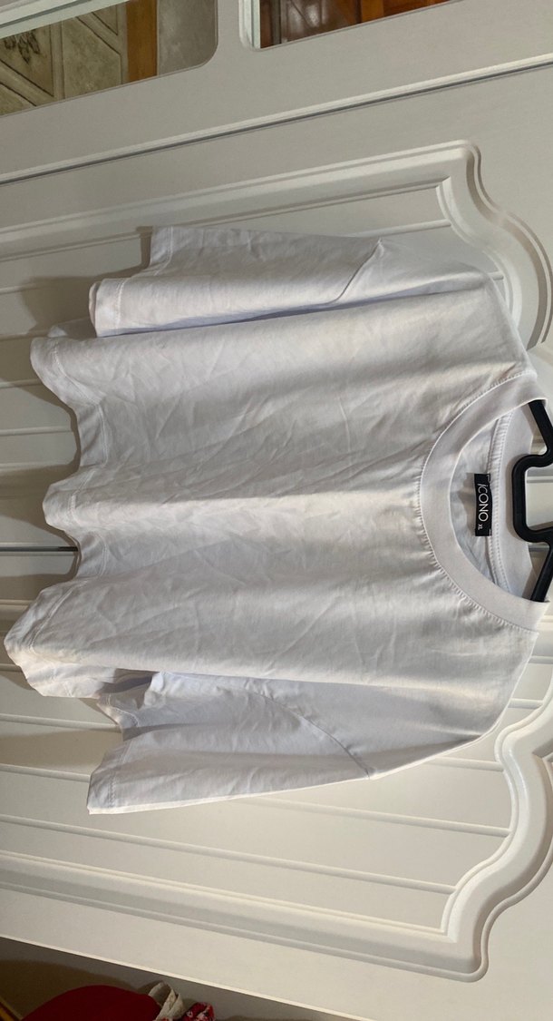 Beyaz Crop Top Kısa Kollu Basic - Görsel 4