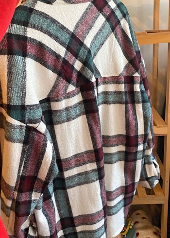 Düğmeli Çok Renkli Kadın oversize Gömlek - Görsel 5