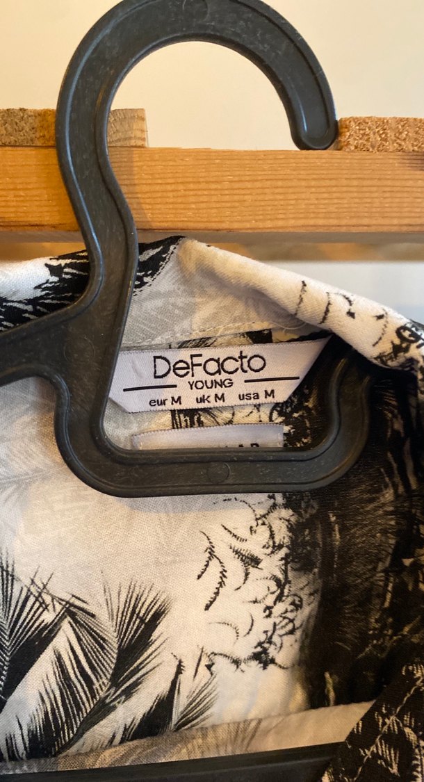 Bohem Gri Desenli Kısa Kollu kadın Gömlek - Görsel 2