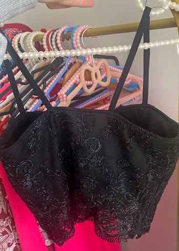 Nakışlı Siyah Gotik Bralet - Görsel 6