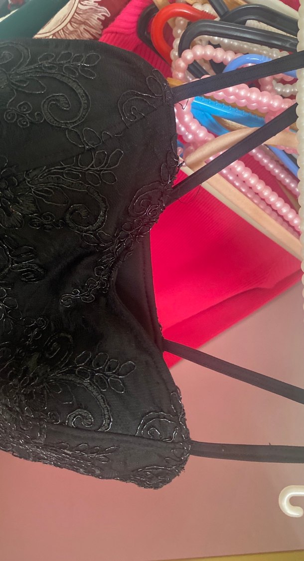 Nakışlı Siyah Gotik Bralet - Görsel 4