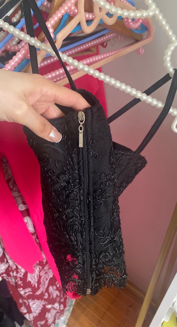 Nakışlı Siyah Gotik Bralet - Görsel 5