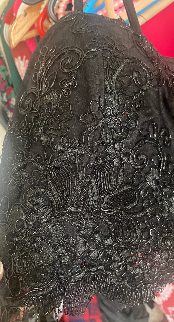 Nakışlı Siyah Gotik Bralet - Görsel 3