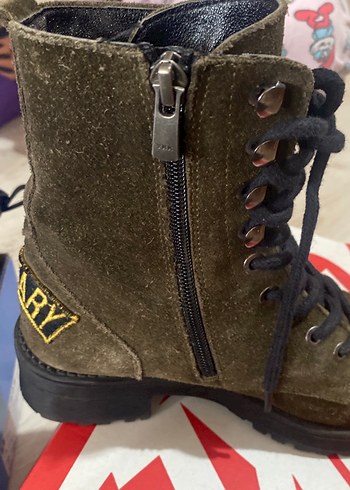 Kahverengi Kamuflaj Desenli Süet Kadın Bot - Görsel 8