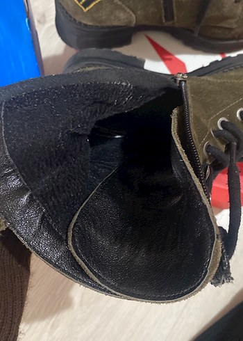 Kahverengi Kamuflaj Desenli Süet Kadın Bot - Görsel 7