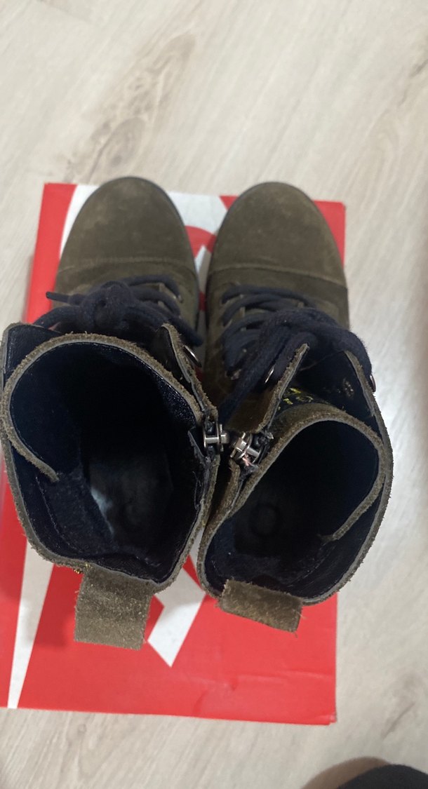 Kahverengi Kamuflaj Desenli Süet Kadın Bot - Görsel 4