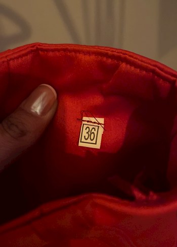 Parlak Kırmızı saten Midi Elbise - Görsel 7