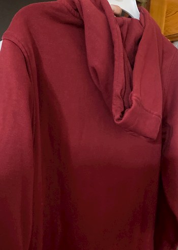 Bordo Kadın Fermuarlı Yarım Boğazlı Sweatshirt - Görsel 6