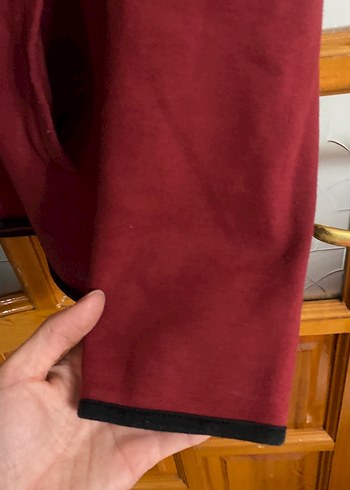 Bordo Kadın Fermuarlı Yarım Boğazlı Sweatshirt - Görsel 4