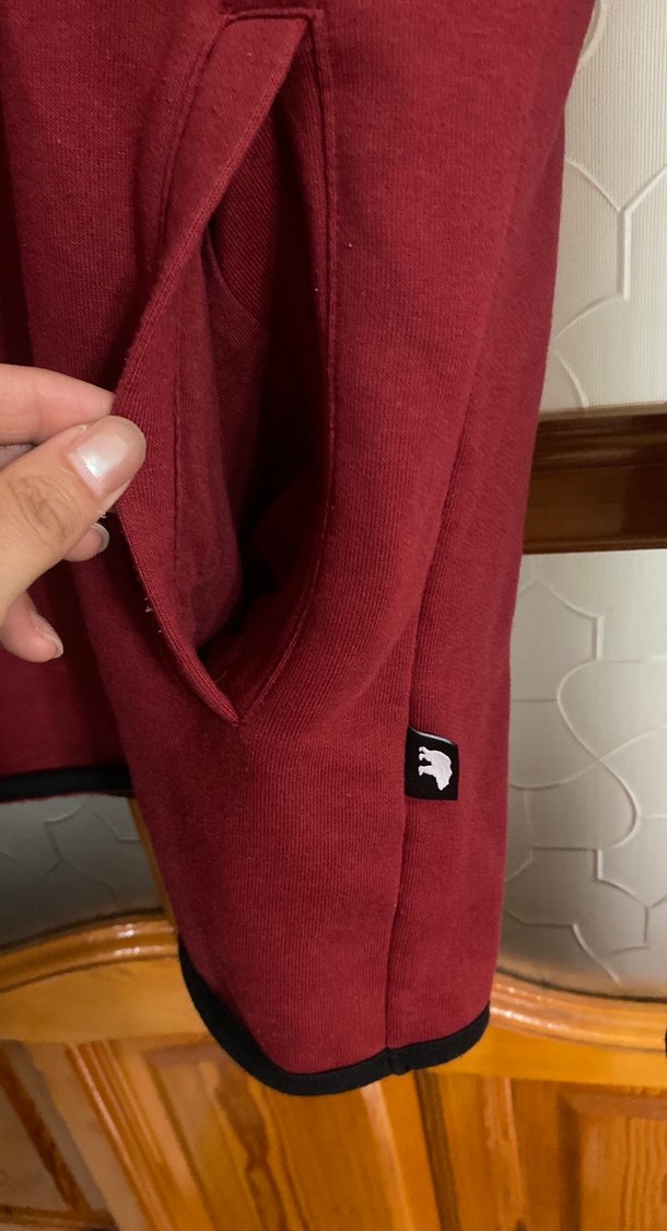 Bordo Kadın Fermuarlı Yarım Boğazlı Sweatshirt - Görsel 3