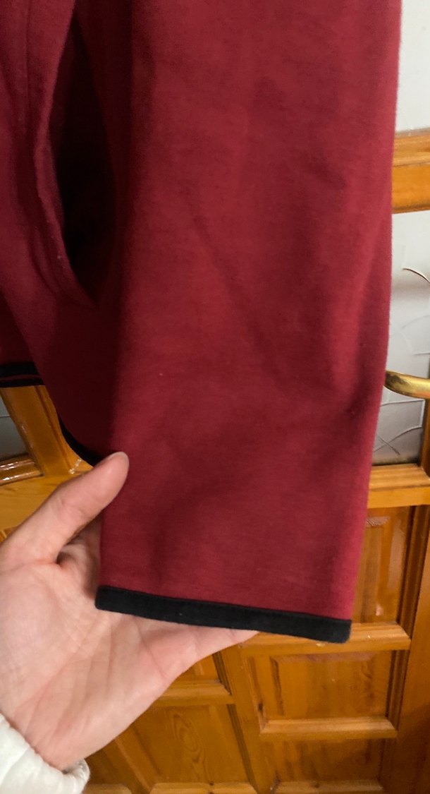 Bordo Kadın Fermuarlı Yarım Boğazlı Sweatshirt - Görsel 4