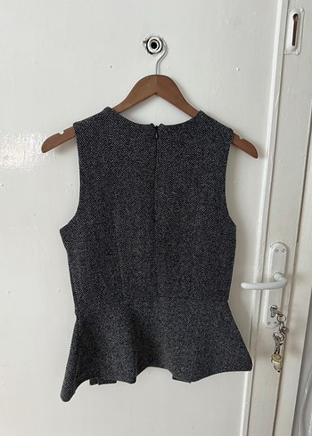 H&M Gri Kemerli Kolsuz Midi Yelek